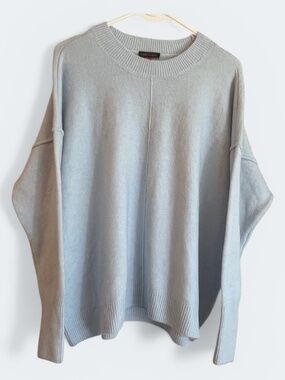Vince Camuto Ice Blue Drop Shoulder Crew Neck Sweater Sz M NWT